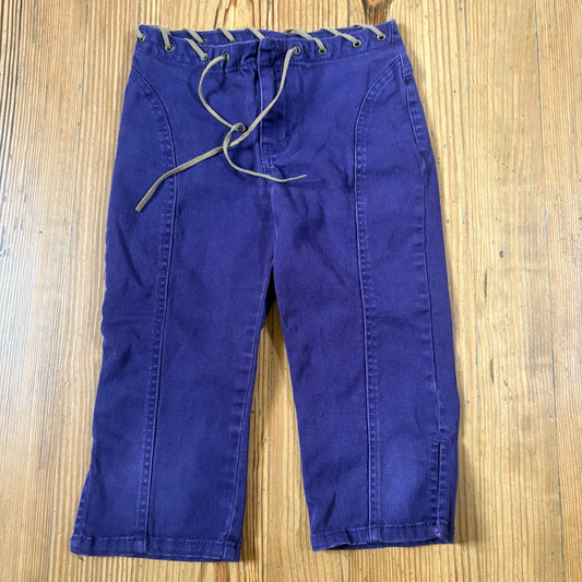 Jordache retro purple leather stitch trim wide leg cropped pant SIZE 8