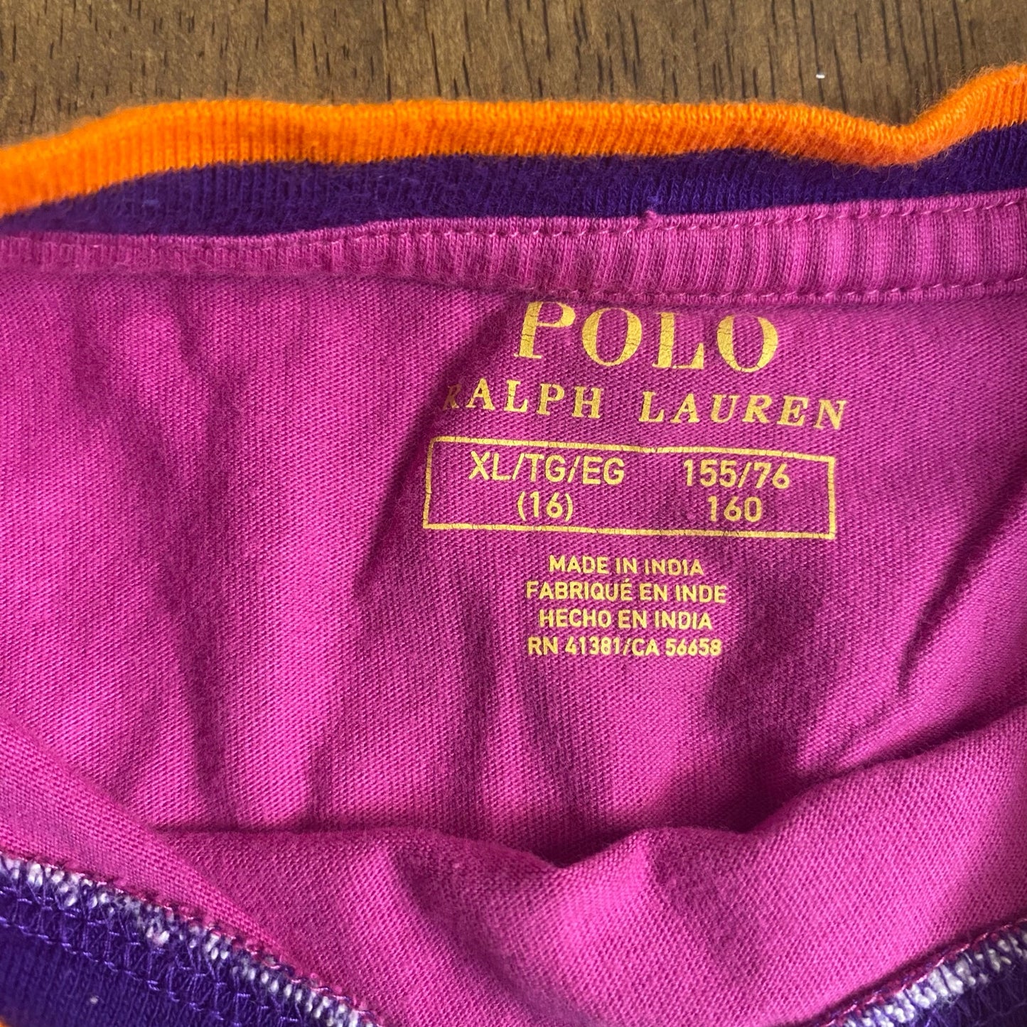 Polo Ralph Lauren pink POLO lettering short sleeve girls shirt SIZE XL