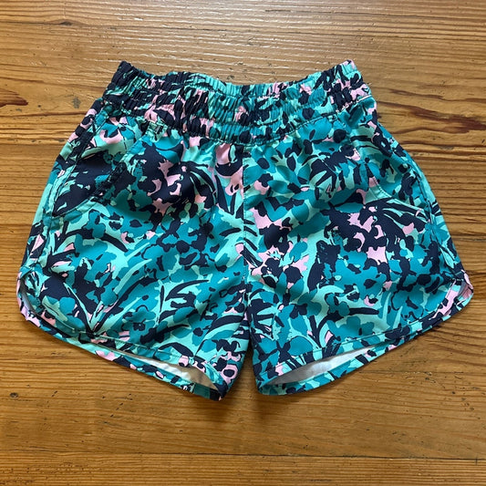 Columbia teal blue girls athletic floral pocket shorts SIZE S