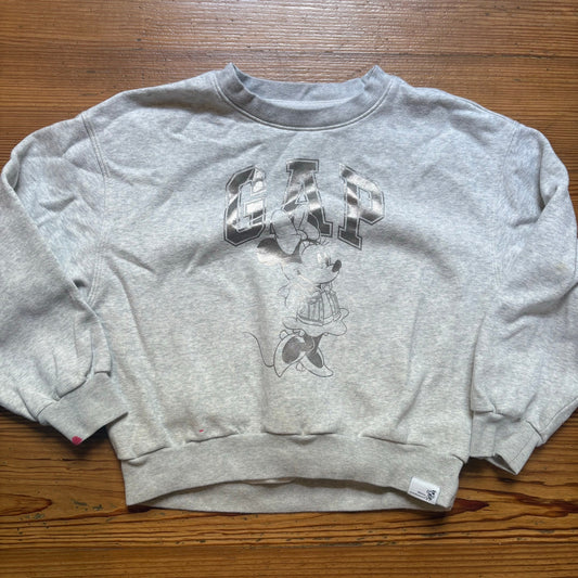 Gap Disney Minnie Mouse silver graphic crew girls sweatshirt SIZE 10