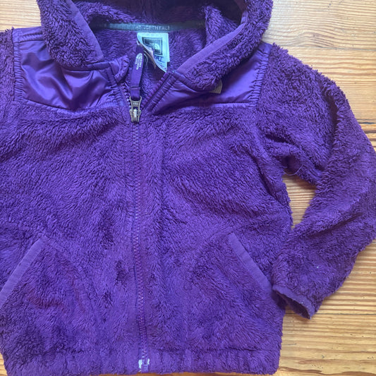 The North Face dark purple fleece full zip hooded toddler 
sweater SIZE 3T