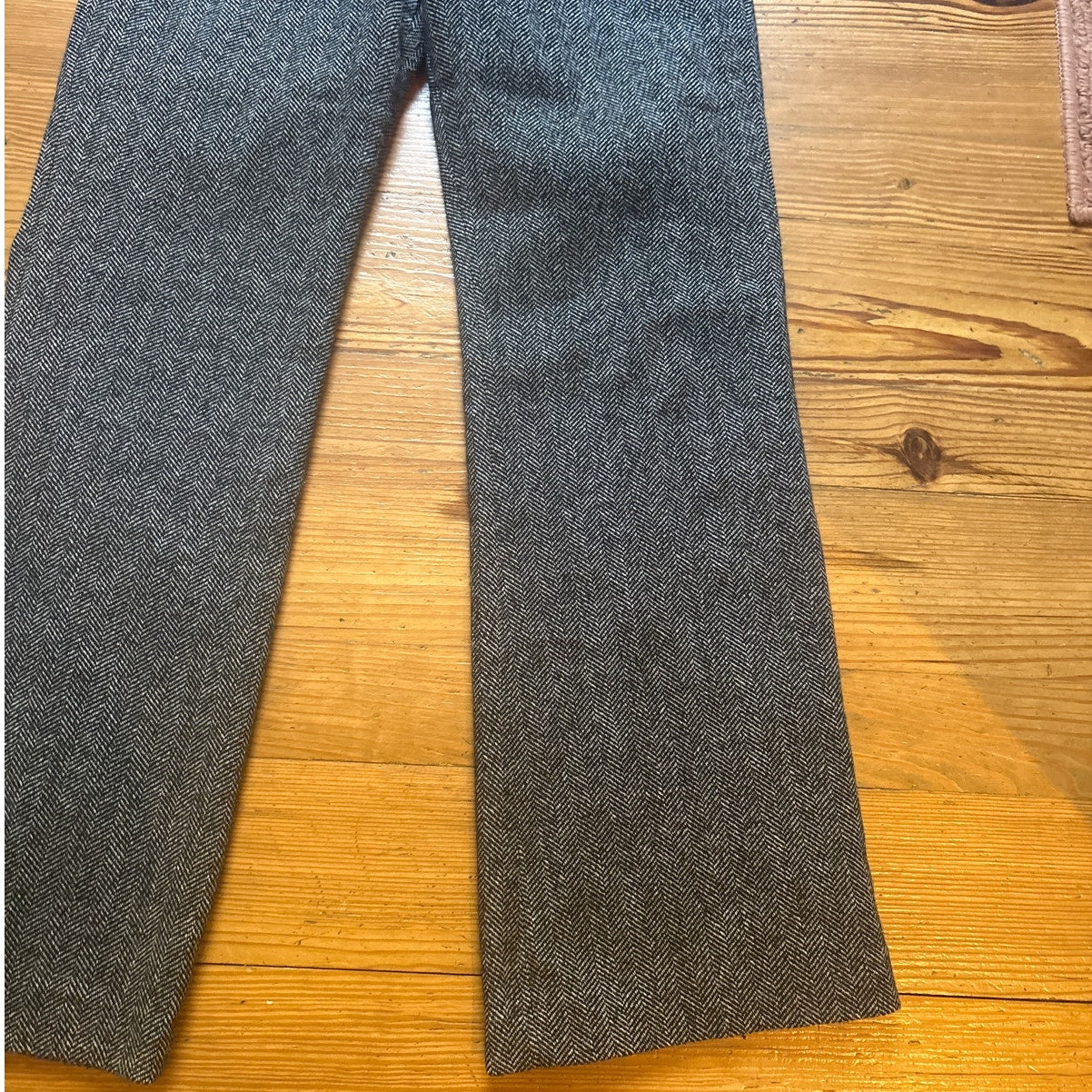 Express Editor black tweed wool blend herringbone wide leg trouser pants SIZE 8R