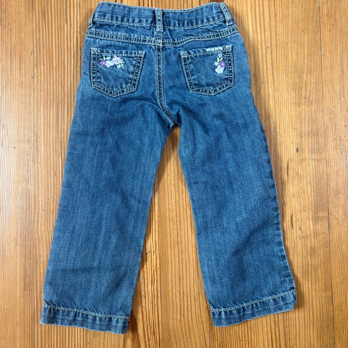 Gymboree 90s jean purple  floral embroidered adjustable toddler jeans SIZE 3T