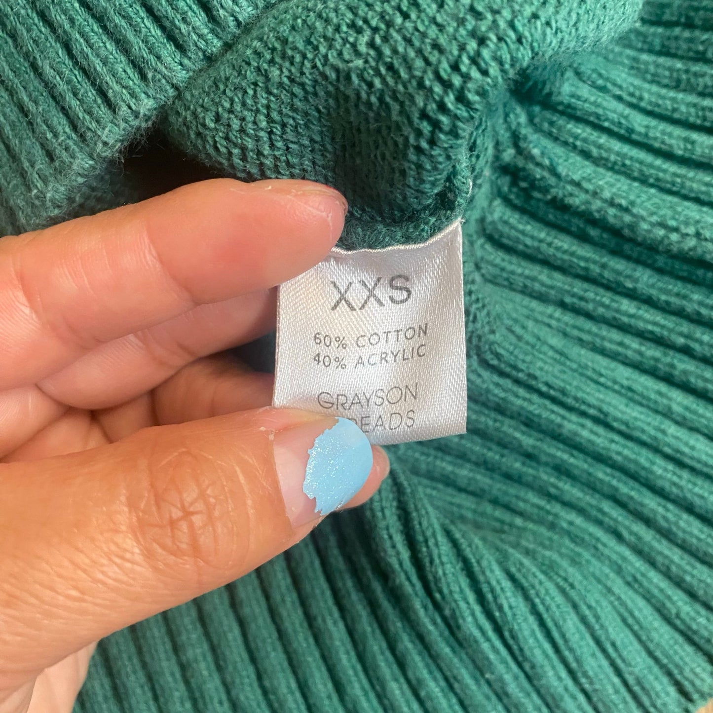 Grayson Threads green St. Patrick's knit Lucky pullover crew sweater SIZE XXS