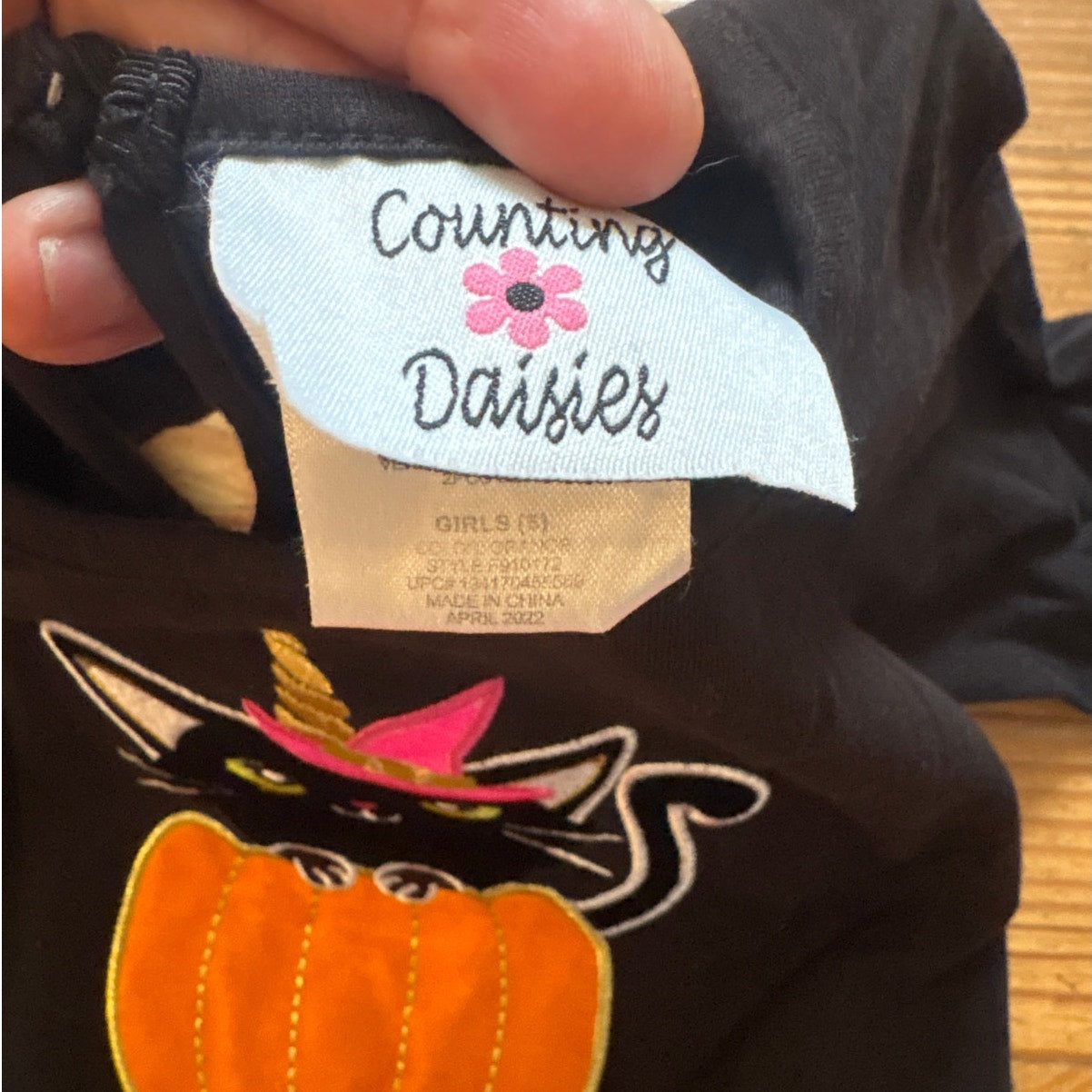 Counting Daisies Halloween cat long sleeve orange polkadot tutu dress SIZE 8