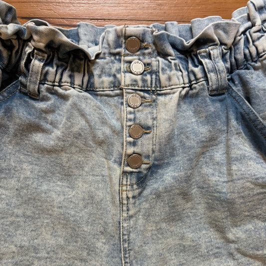 BBJ Los Angeles acid wash high waisted button fly cut off jean shorts SIZE M