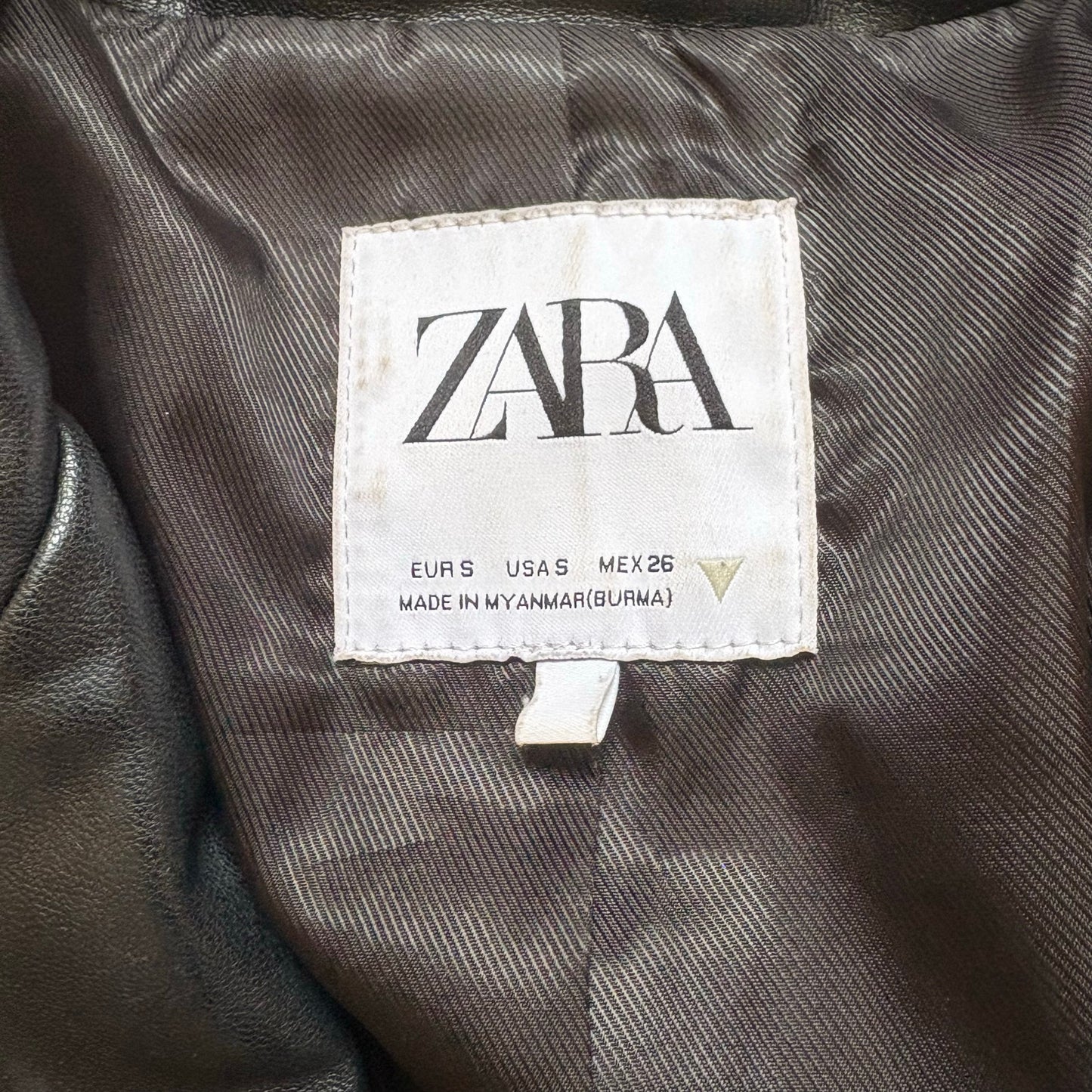 Zara black faux leather button blazer SIZE S