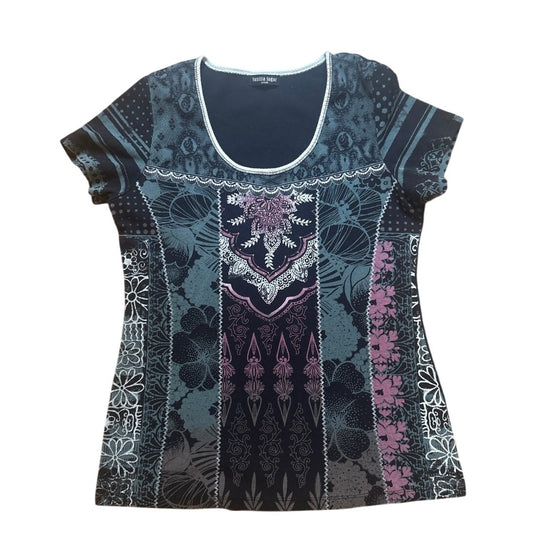 Vanilla Sugar black y2k studded goth short sleeve scoop neck shirt SIZE S