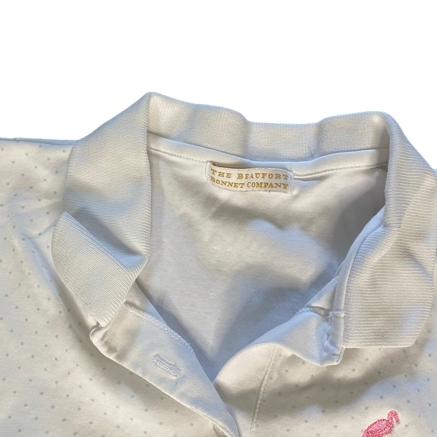 The Beaufort Bonnet Company white polka dot polo tank SIZE 10