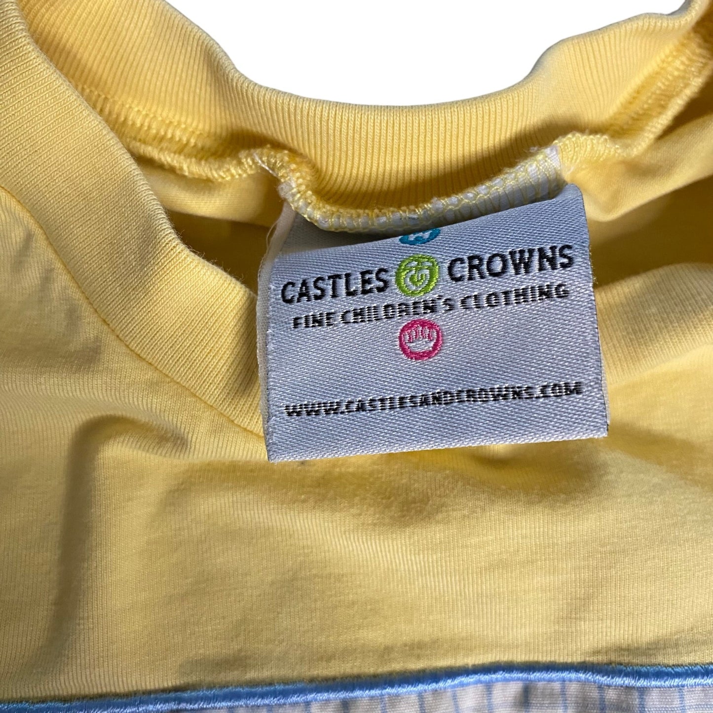 Castle and Crowns yellow golf cart embroidered short sleeve shirt SIZE 5