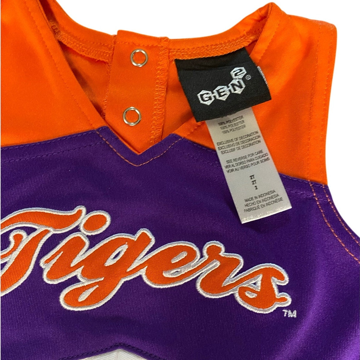 GEN 2 Clemson Tigers orange purple cheer tank uniform SIZE 2T