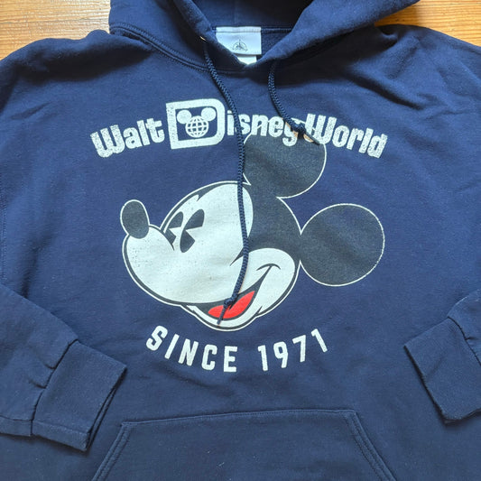 Disney Mickey Mouse dark navy blue hooded sweatshirt SIZE M