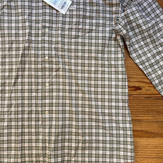 NWT Barbour green plaid tailored fit long sleeve button up dress shirt SIZE XXL