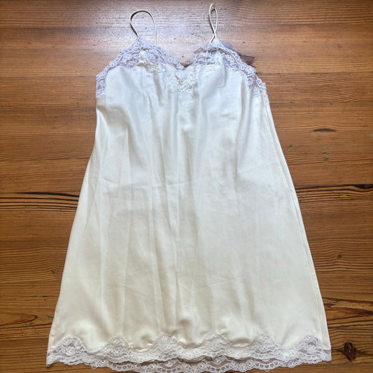 Sara Beth vintage white lace trim slip dress SIZE L