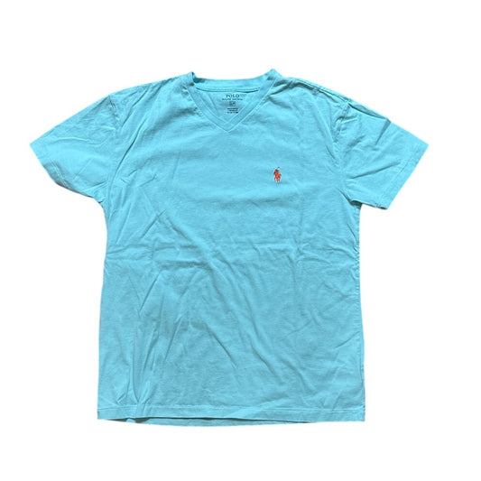 Polo Ralph Lauren light green v neck short sleeve cotton womens shirt SIZE S