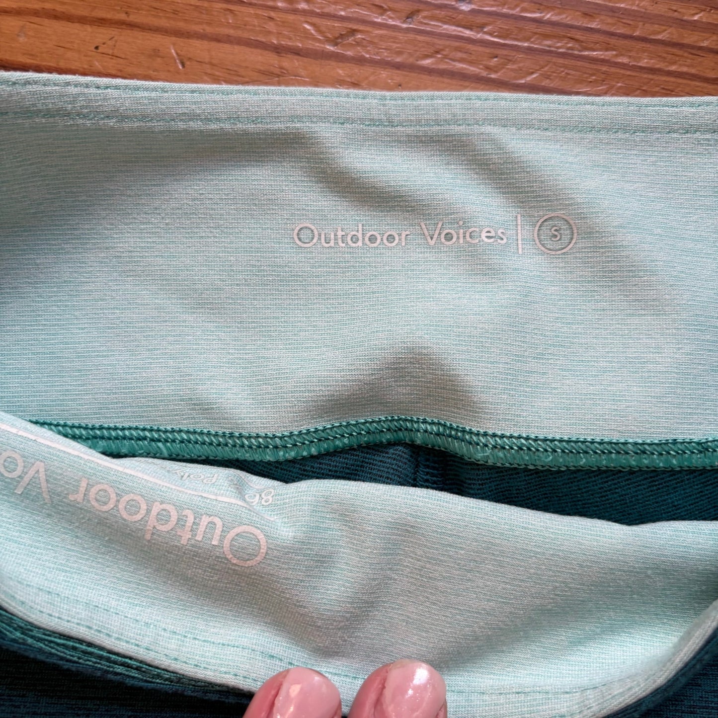 Outdoor Voices teal blue gradient ankle leggings SIZE S