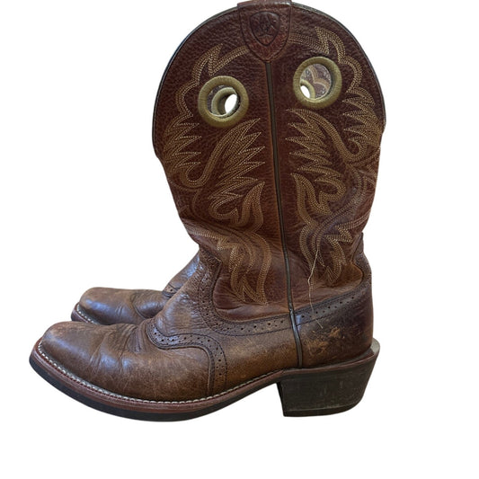 Ariat Hertiage Roughstock western brown leather mens cowboy boots SIZE 9D