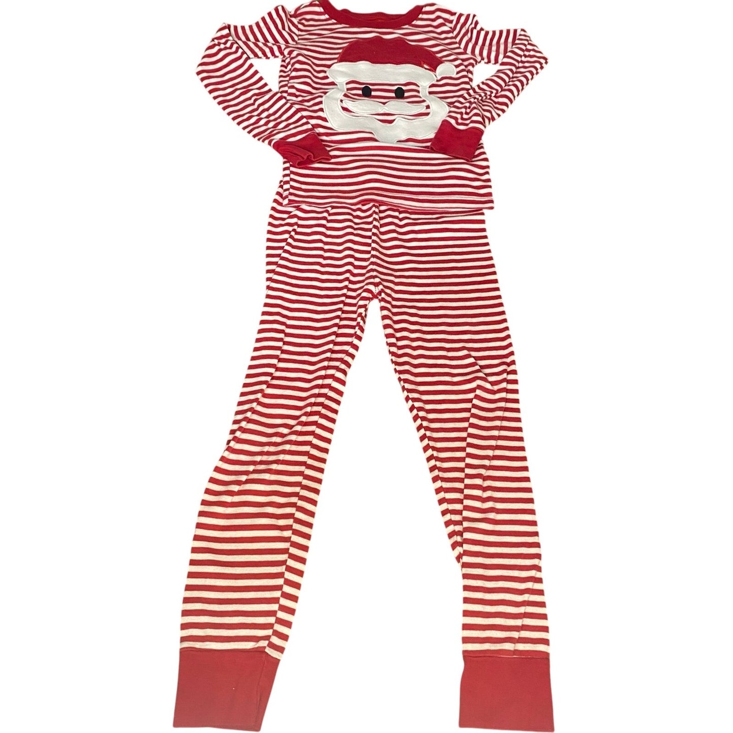 PJ Place red white striped Santa Christmas long sleeve pant pajama set SIZE 6
