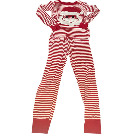 PJ Place red white striped Santa Christmas long sleeve pant pajama set SIZE 6