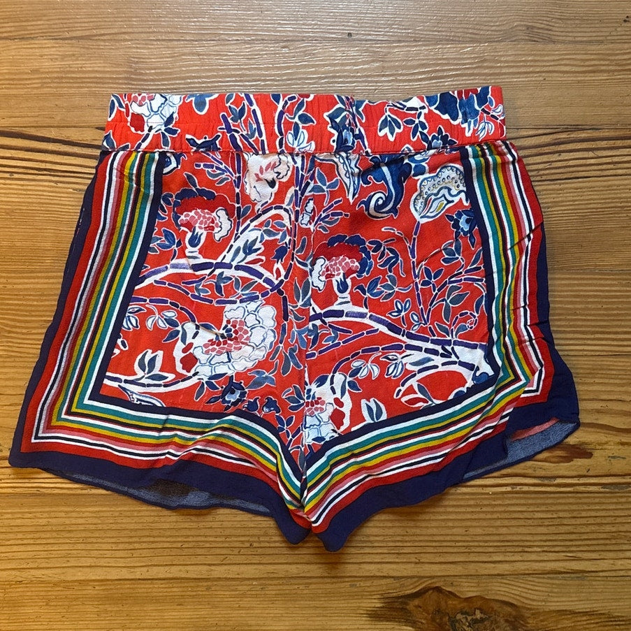 Ett:Twa Anthropologie Wynnewood floral print tie waist pull on shorts SIZE XS