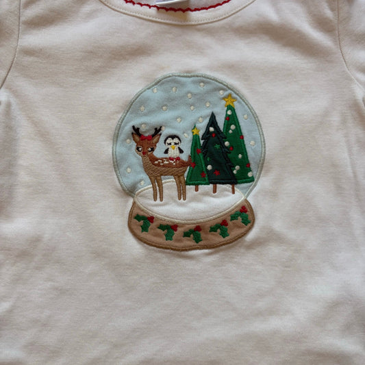 Gymboree white holiday Christmas snow globe animals long sleeve shirt SIZE 4T