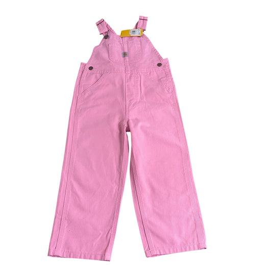 NWT Carhartt light pink adjustable strap girls overall pants SIZE 3T