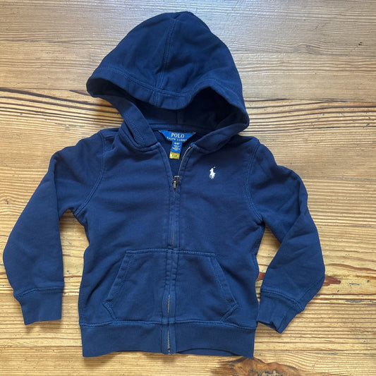 Polo Ralph Lauren dark navy blue cotton full zip hoodie sweatshirt SIZE 4T