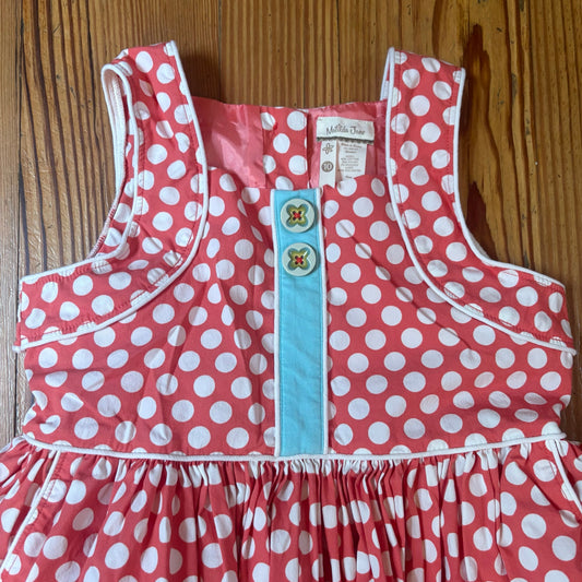 Matilda Jane pink white polka dot floral sleeveless flare girls dress SIZE 10