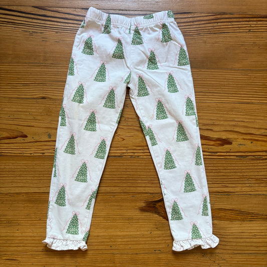 Cecil and Lou white holiday Christmas tree ruffle bottom pajama pants SIZE 3T