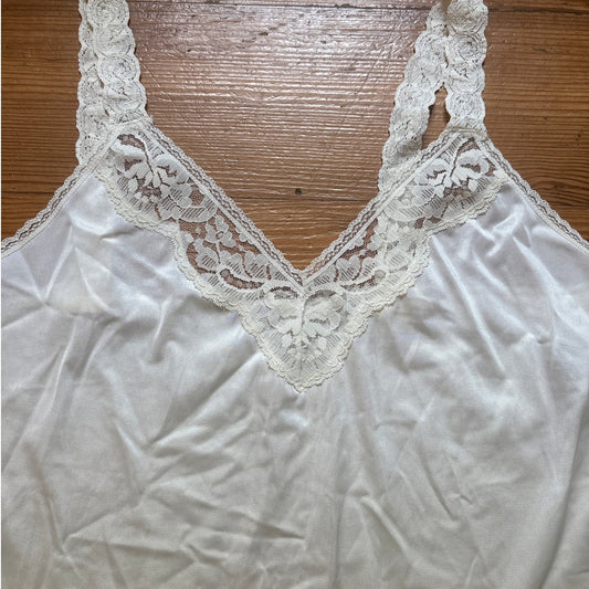 Vanity Fair vintage cream silk lace womens cami tank SIZE M