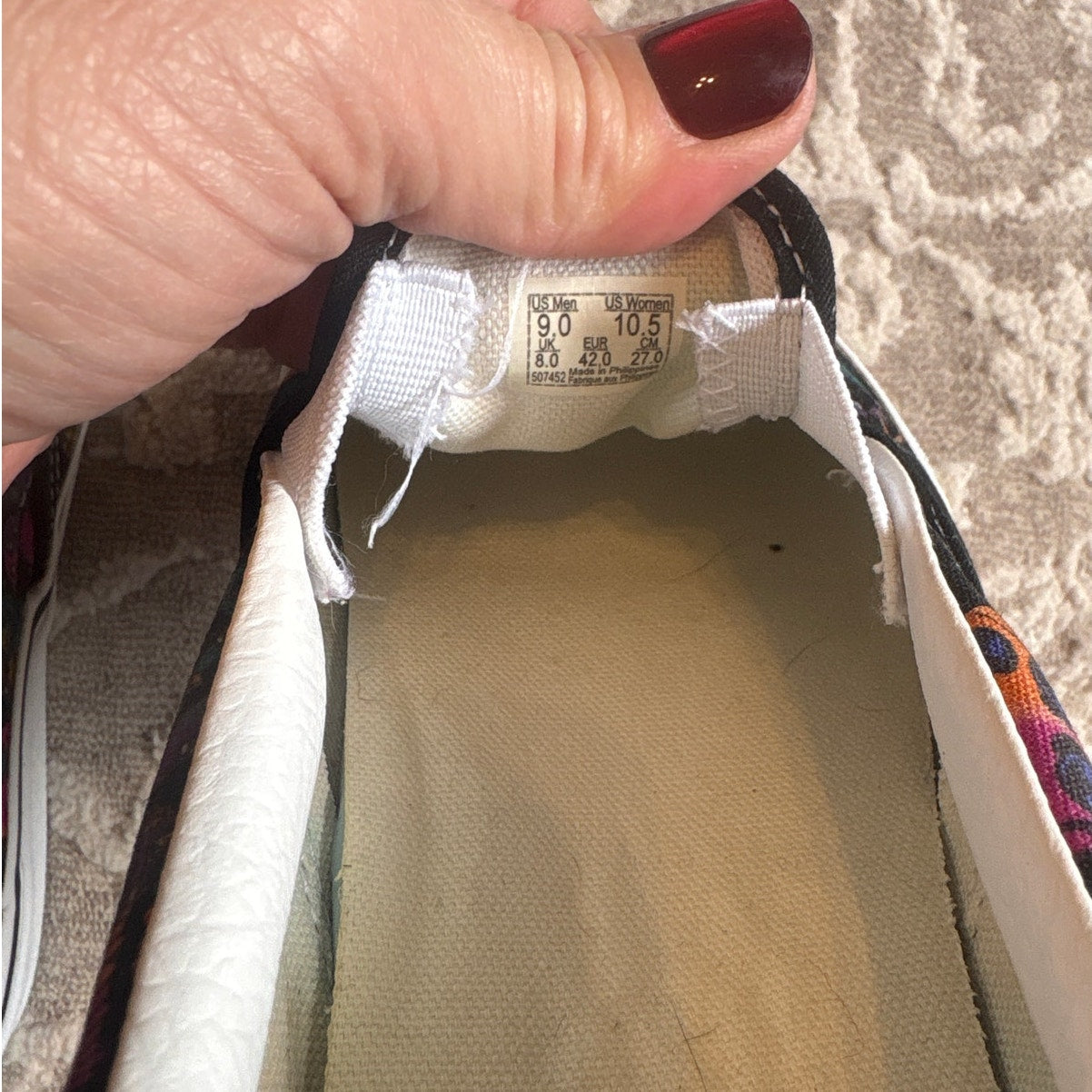 Vans Classic Trippy Drip slip on colorful skull unisex sneakers SIZE M9 W10.5