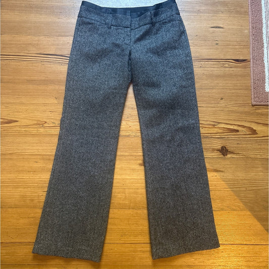 Express Editor black tweed wool blend herringbone wide leg trouser pants SIZE 8R