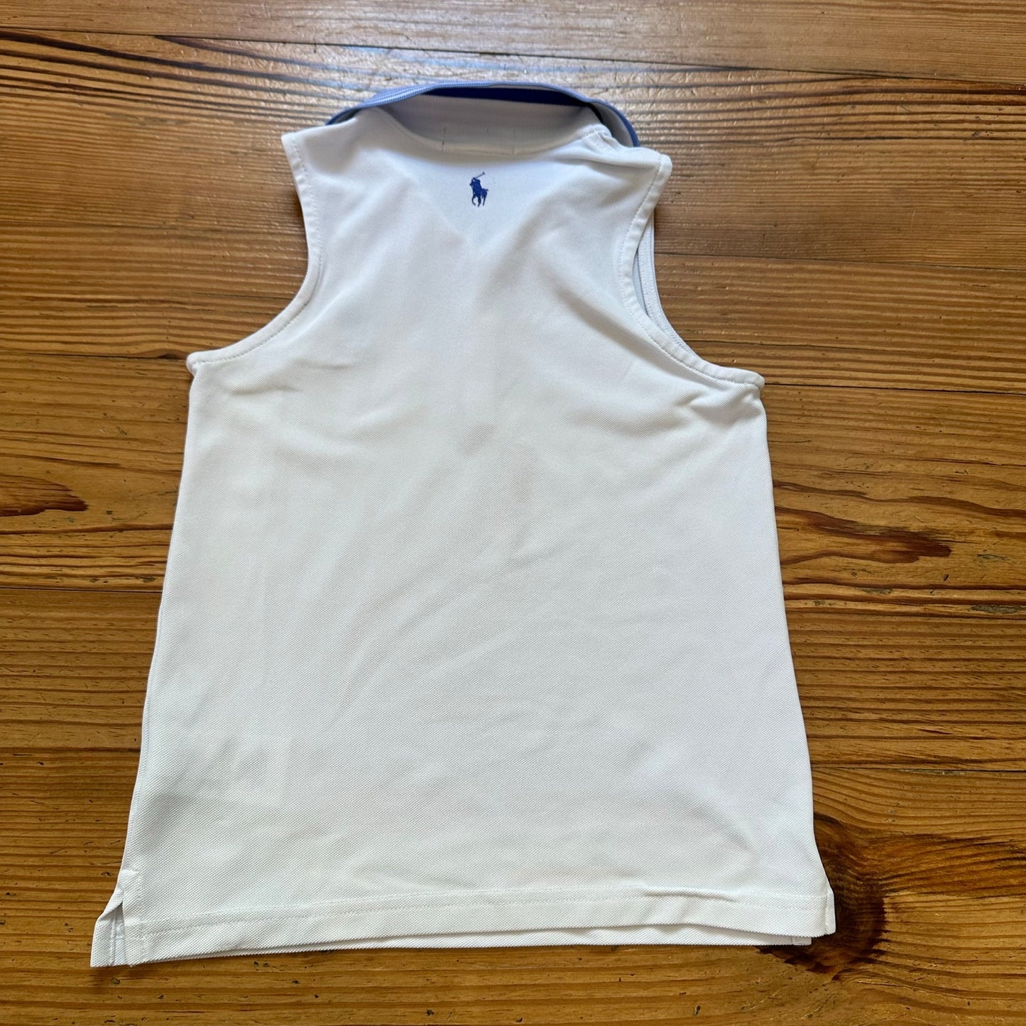 Polo Ralph Lauren white blue striped collar sleeveless golf tank SIZE 6