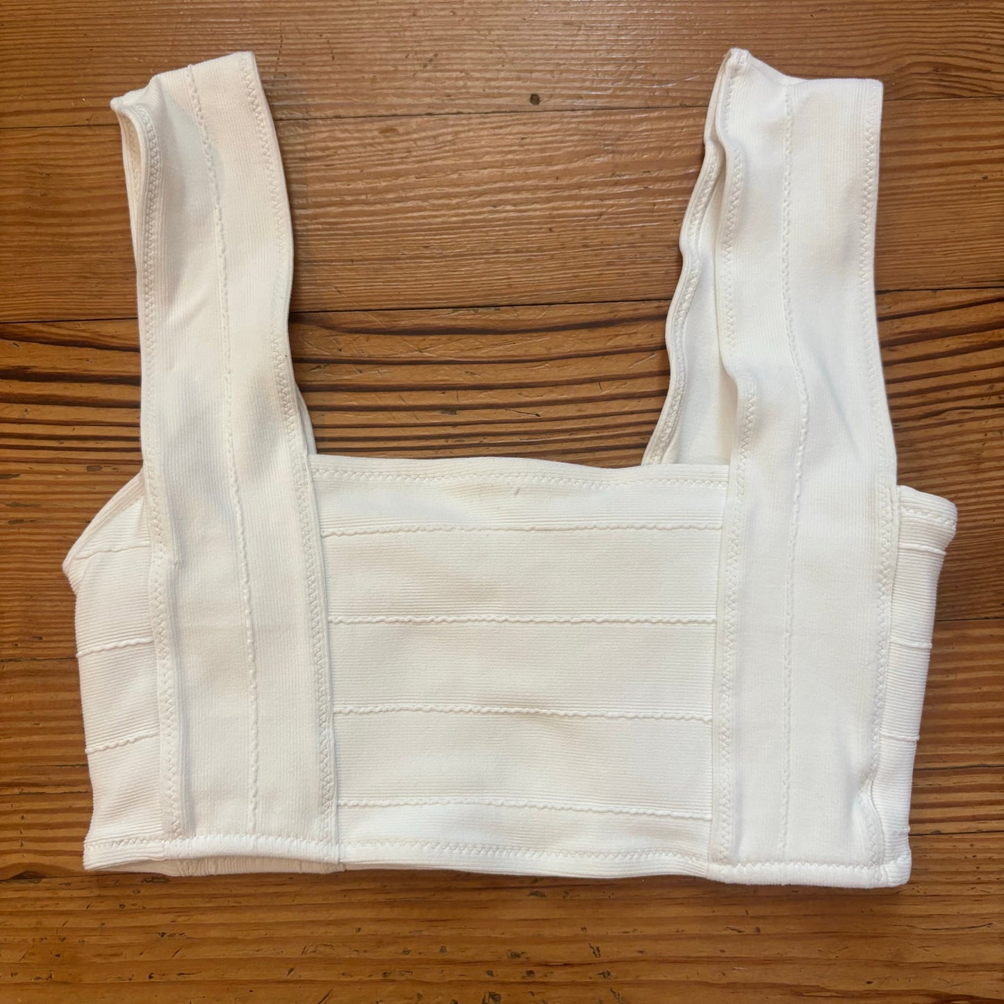 Zara white banded tank cheeky 2 piece swimsuit SIZE Top M, Bottom L
