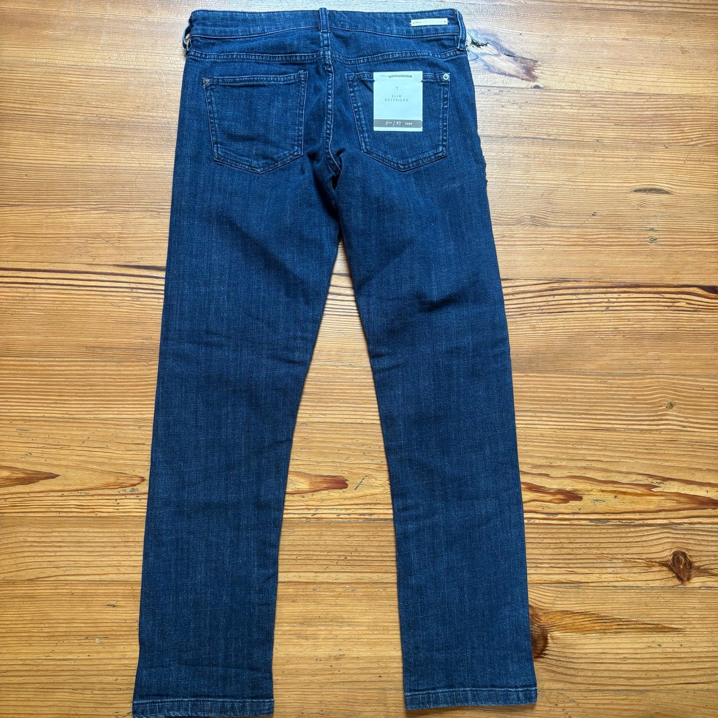 NWT Pilcro Anthropologie dark wash slim boyfriend sequin floral jeans SIZE 27