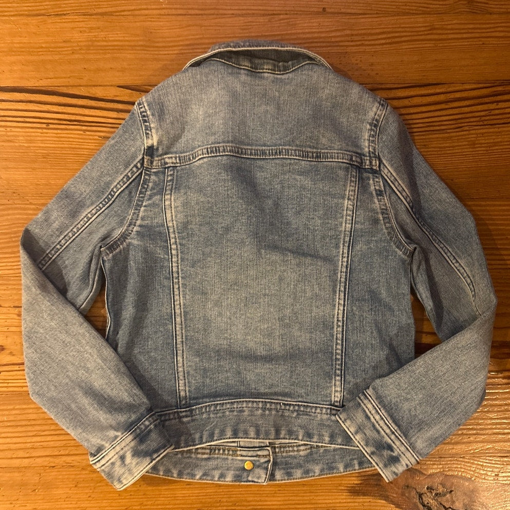 Crewcuts medium wash denim button girls jacket SIZE M