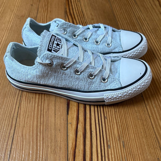 Converse All Star light blue metallic textile low top sneakers SIZE 6