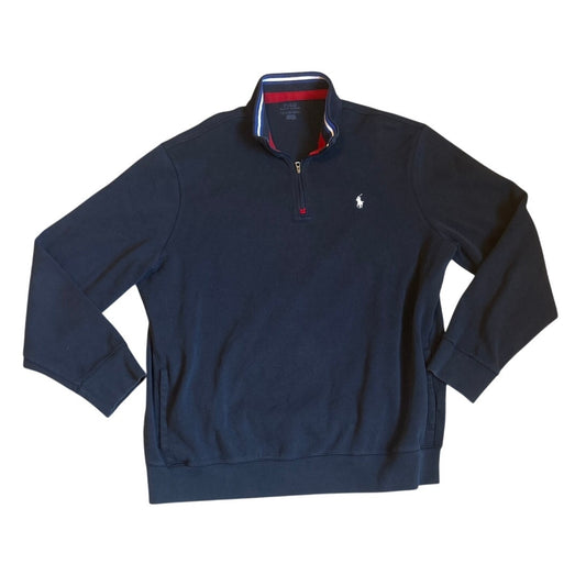 Polo Ralph Lauren dark navy quarter zip pullover mens sweater SIZE XL
