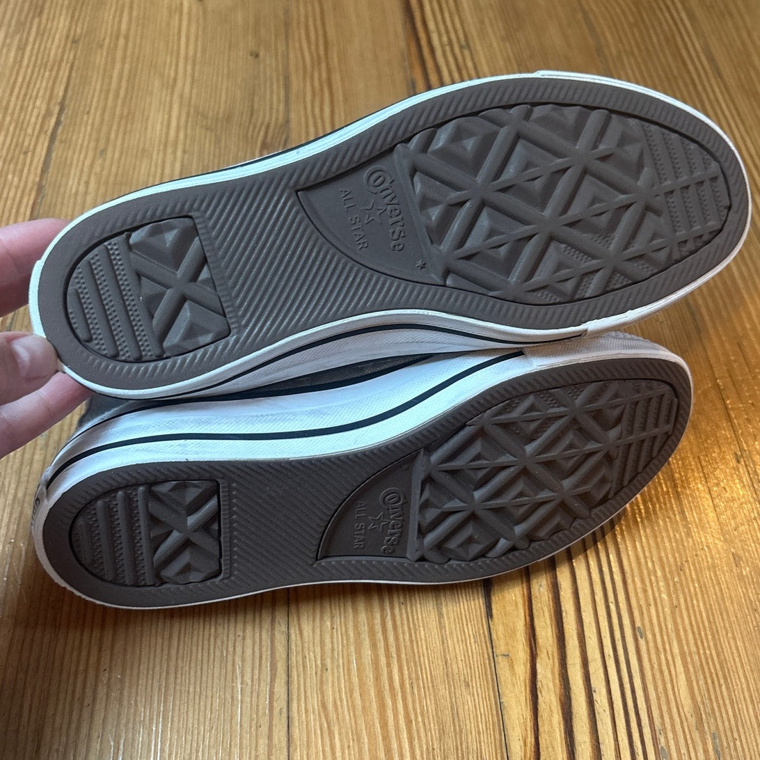 Converse All Star Chuck Taylor silver metallic high top youth sneakers SIZE 5