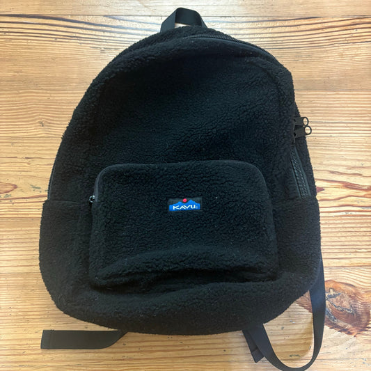 Kavu black sherpa fleece backpack