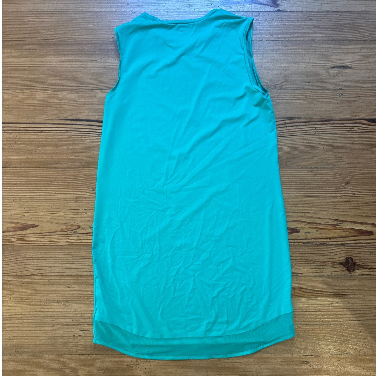 Athleta green sheer bottom hem tank athletic not lined dress SIZE MT