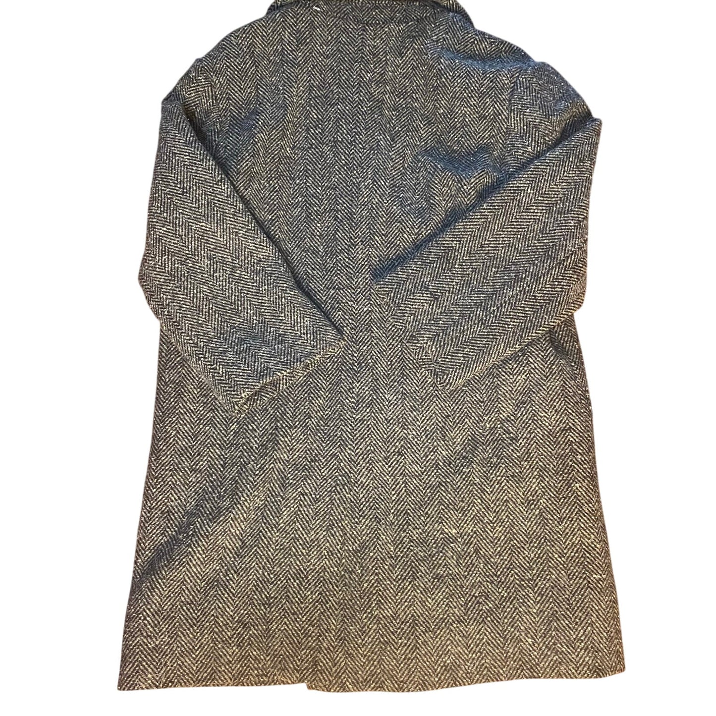 Zara black white tweed two button girls trench coat SIZE 7