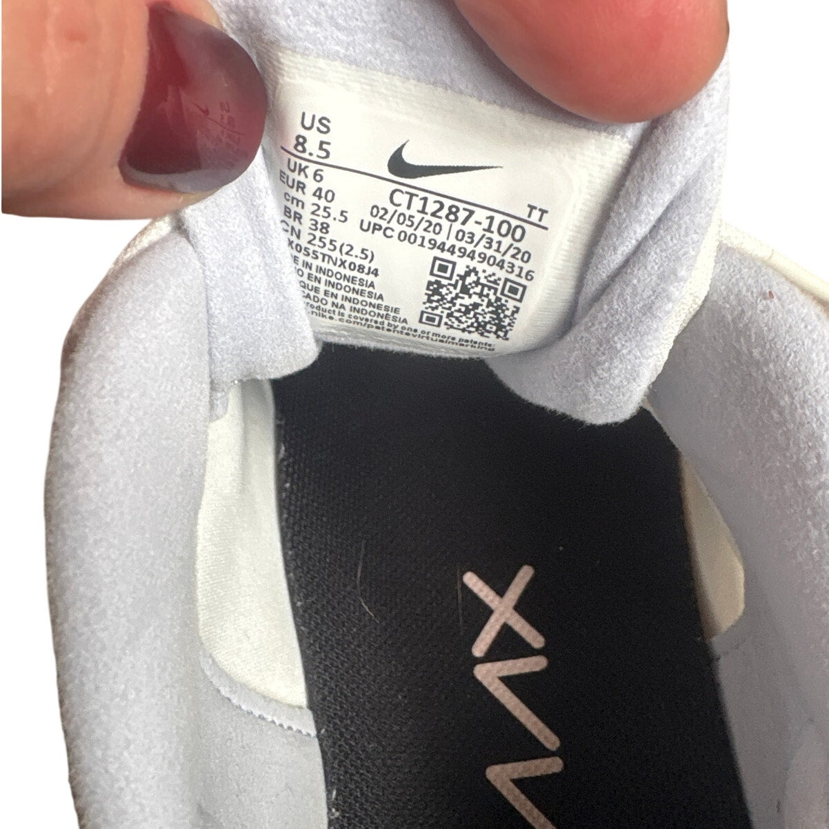 Nike Air Max 270 React white fossil blue womens lace sneakers SIZE 8.5