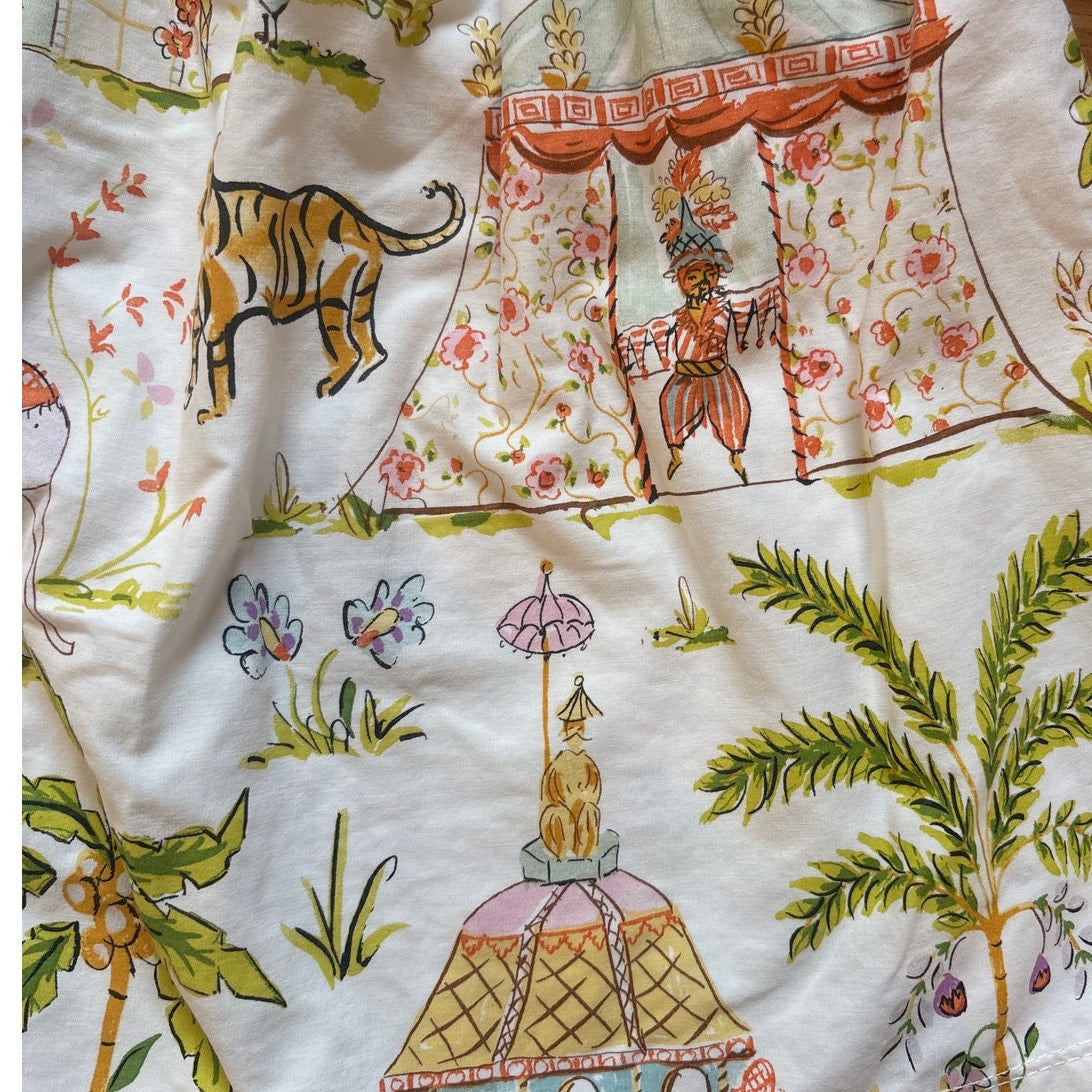 Boutique lime green Asian circus fit flare toddler dress SIZE 2T