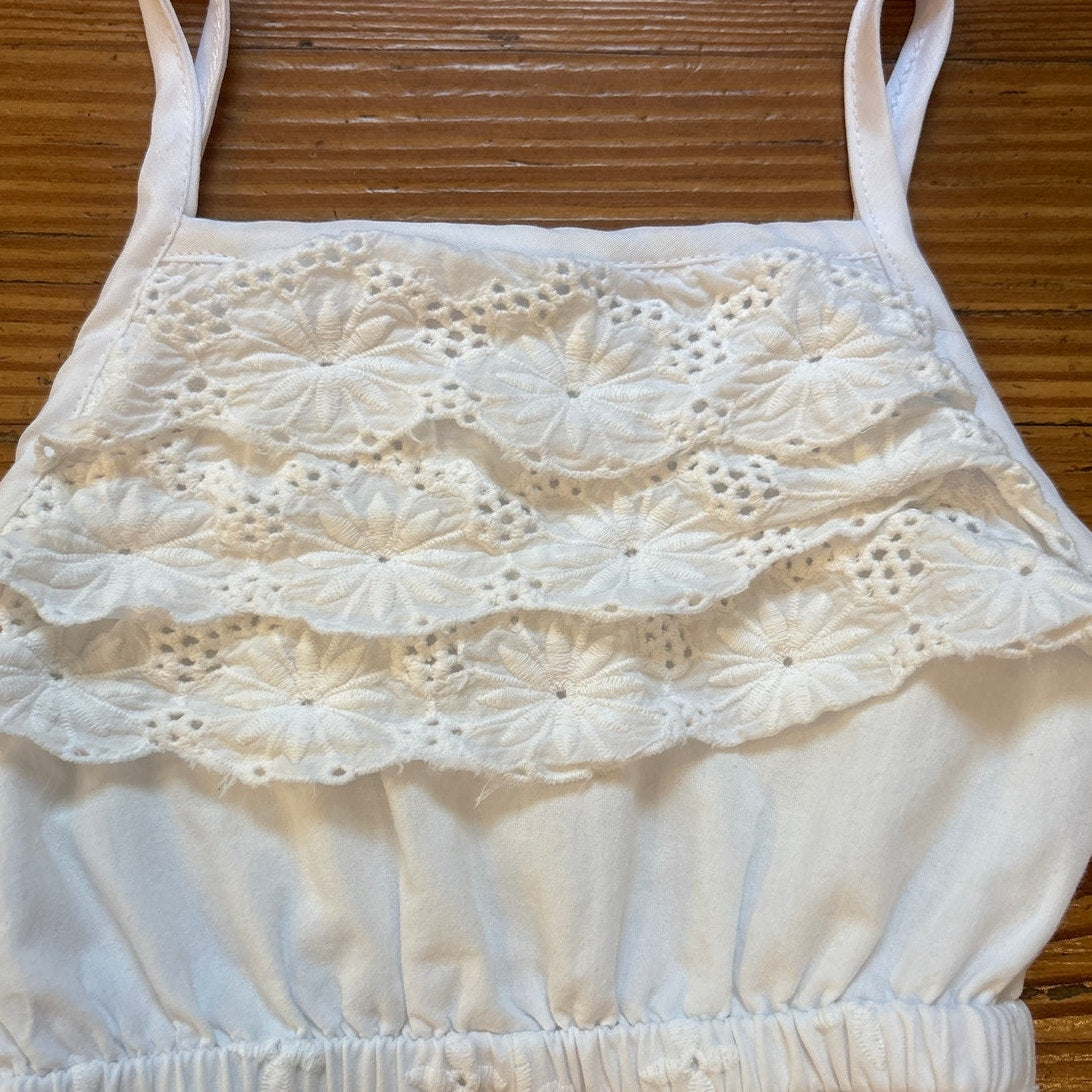 Mud Pie white lace tank shorts baby romper SIZE 24M