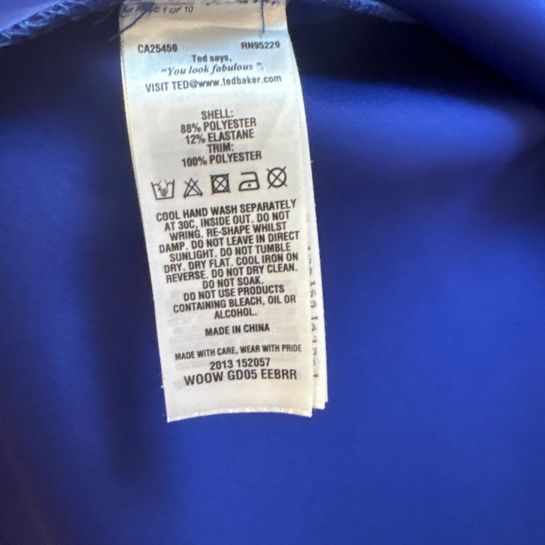 Ted Baker London royal blue fit flare cap sleeve scuba mini dress SIZE 6