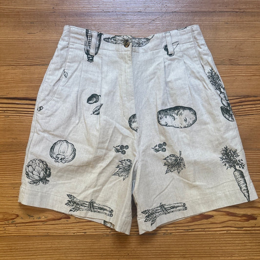 VTG Line-Up For Sport beige cotton vegetable mushroom potato chino shorts SIZE 4