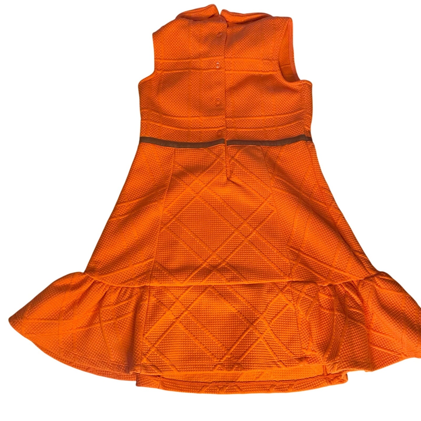 Janie and Jack Jacquard orange ruffle hem sleeveless equestrain dress SIZE 8