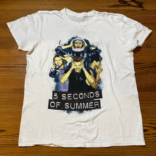 5 Seconds of Summer band 2016 white tour shirt SIZE M