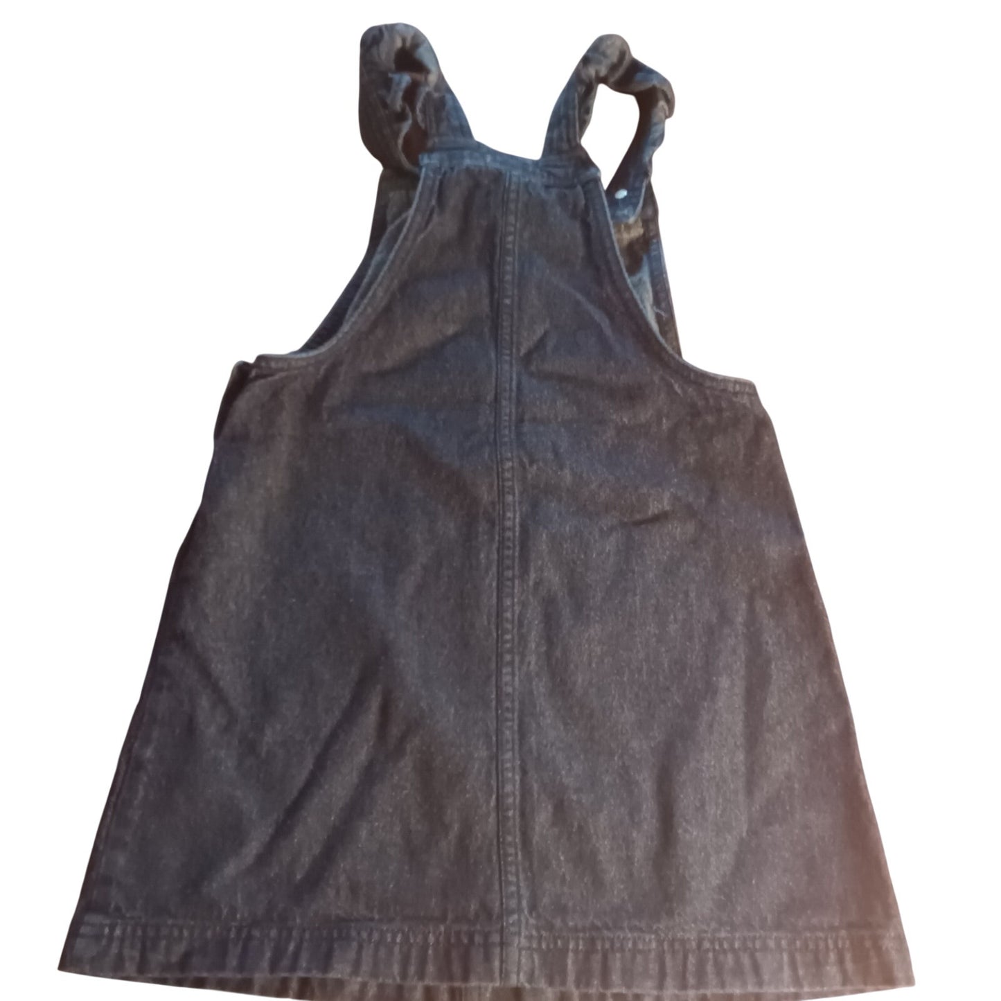 Isaac Mizrahi New York dark blue denim apple girls ruffle overall skirt SIZE 7